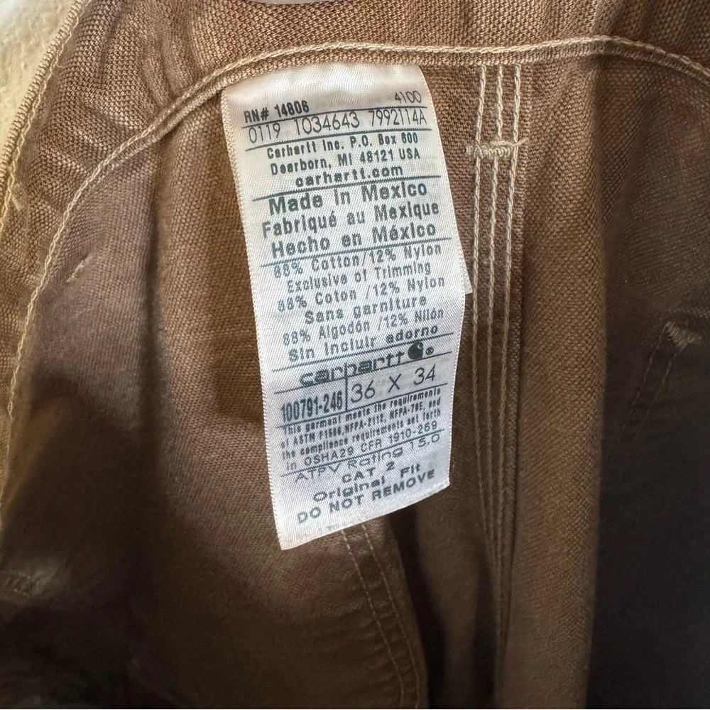 Carhartt Men's workwear original fit canvas Pants in Brown